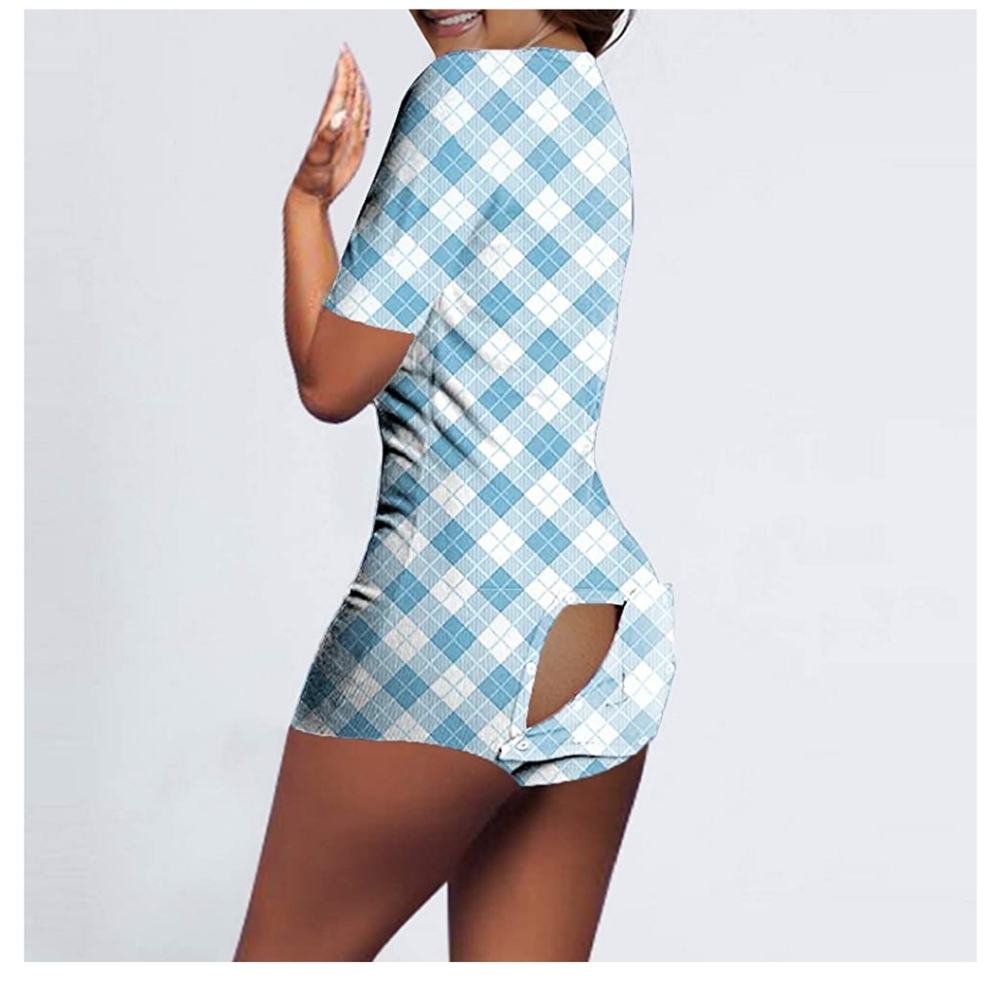 New! Heart Onsie Pajama With Butt Flap